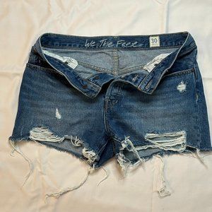 Free People Distressed Denim Shorts